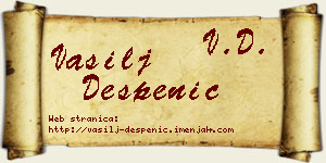 Vasilj Despenić vizit kartica